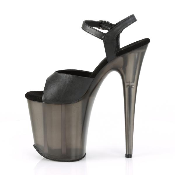 FLAMINGO-809T Pleaser High-Heels Plateau Sandaletten schwarz gefrostet