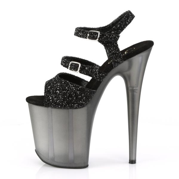 FLAMINGO-874 Pleaser high heels platform sandal black glitter frosted