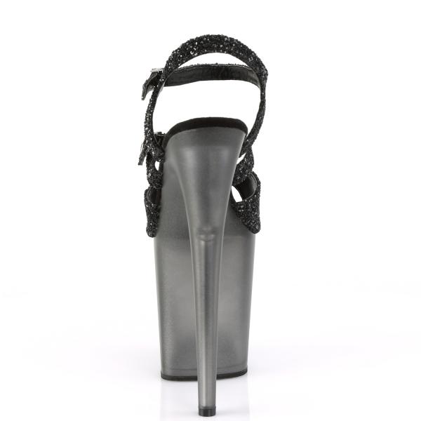 FLAMINGO-874 Pleaser high heels platform sandal black glitter frosted