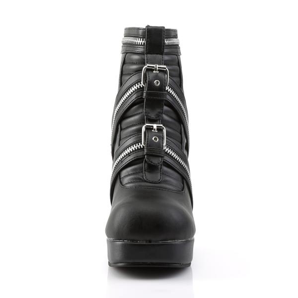 GOTHIKA-50 Demonia platform ankle boot black matte zippered straps