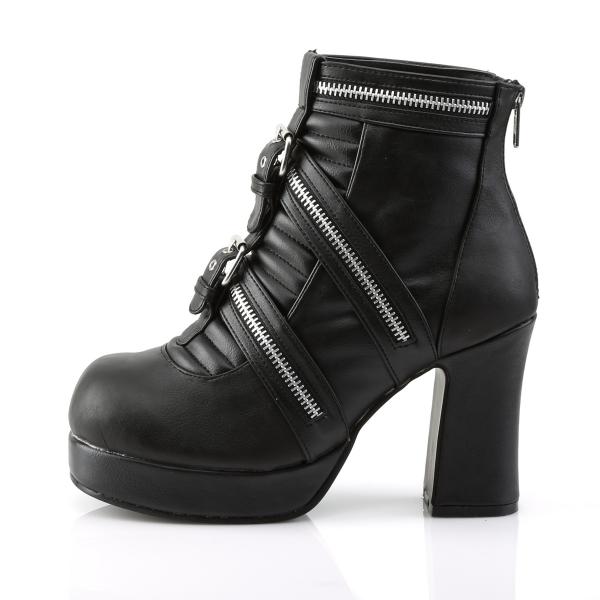 GOTHIKA-50 Demonia platform ankle boot black matte zippered straps