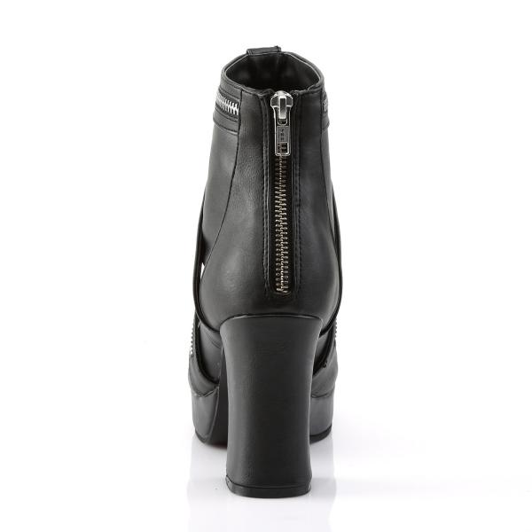 GOTHIKA-50 Demonia platform ankle boot black matte zippered straps