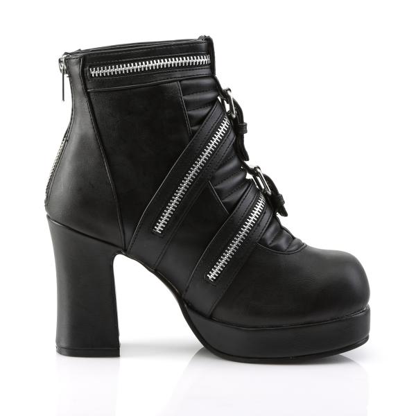 GOTHIKA-50 Demonia platform ankle boot black matte zippered straps