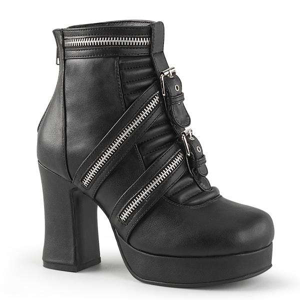 GOTHIKA-50 Demonia platform ankle boot black matte zippered straps