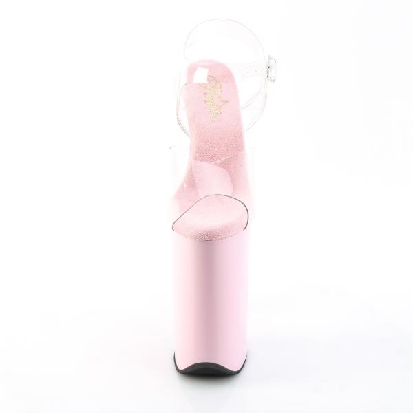 INFINITY-908 Pleaser Damen High Heels Plateau klare Riemchen Sandaletten babypink