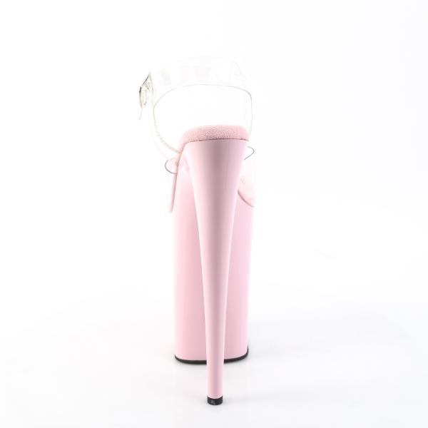 INFINITY-908 Pleaser Damen High Heels Plateau klare Riemchen Sandaletten babypink