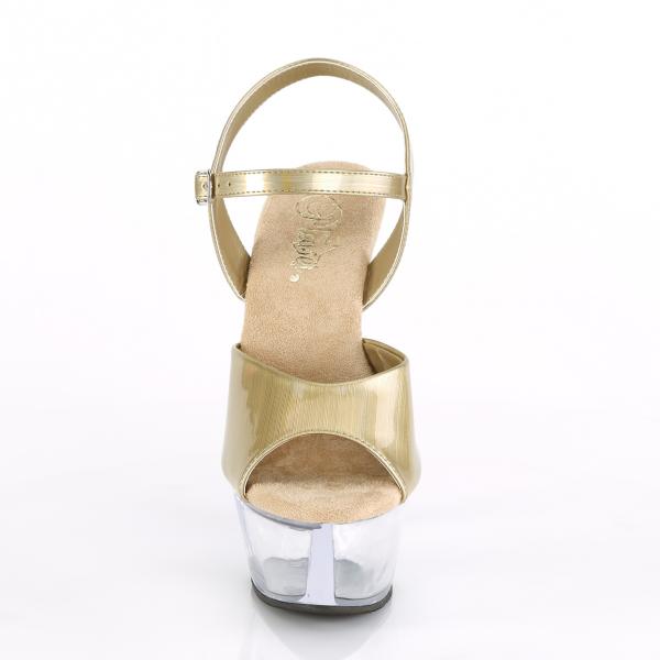 KISS-209BHG Pleaser high heels platform sandal champagne clear with hologram