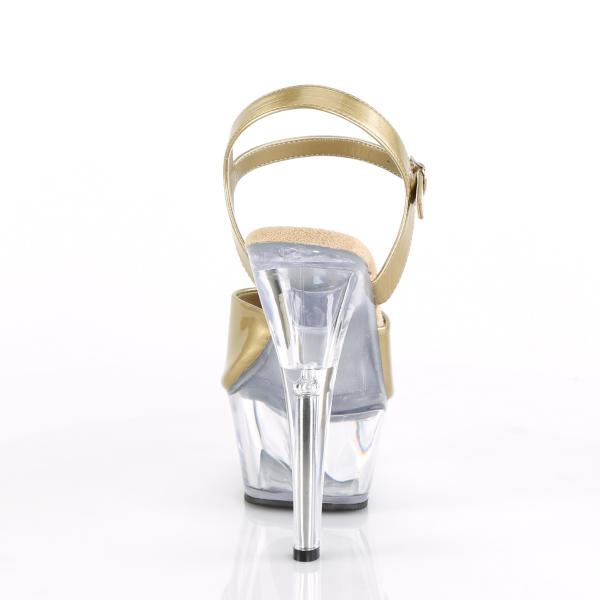 KISS-209BHG Pleaser high heels platform sandal champagne clear with hologram