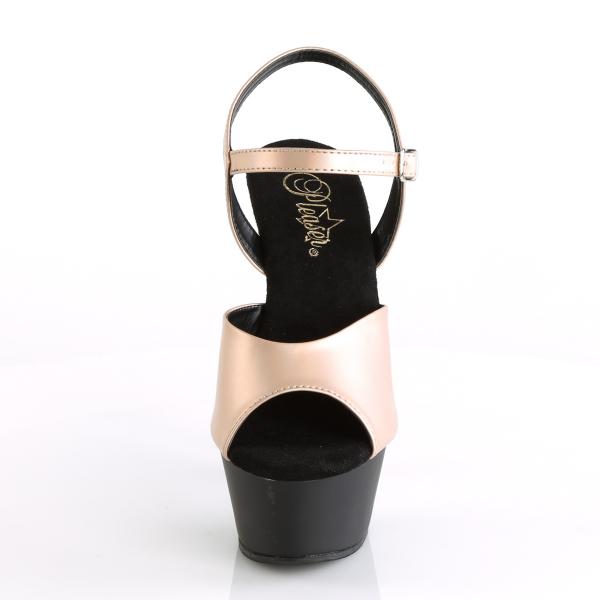 KISS-209MMET Pleaser high heels platform sandal champagne matte metallic black