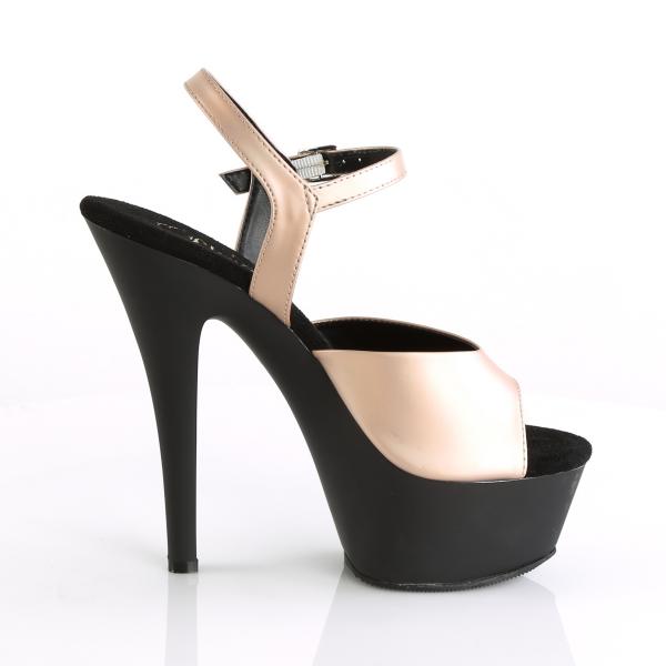 KISS-209MMET Pleaser high heels platform sandal champagne matte metallic black