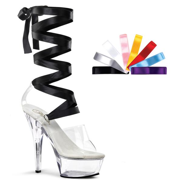 KISS-295 Pleaser high heels clear platform sandal interchangeable laces