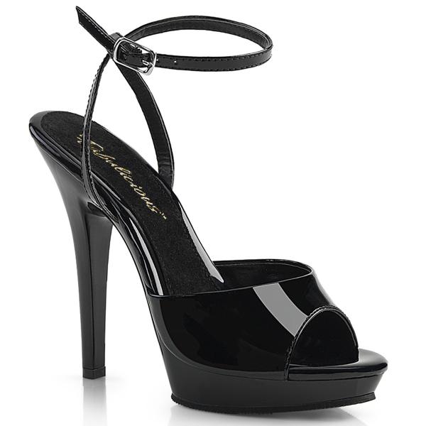 LIP-125 Fabulicious high heels platform wrap around sandal black patent ...