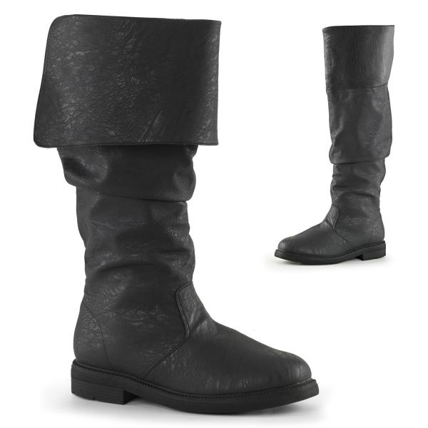 ROBINHOOD-100 Funtasma kniehoher Renaissance Stiefel schwarz Distressed Look