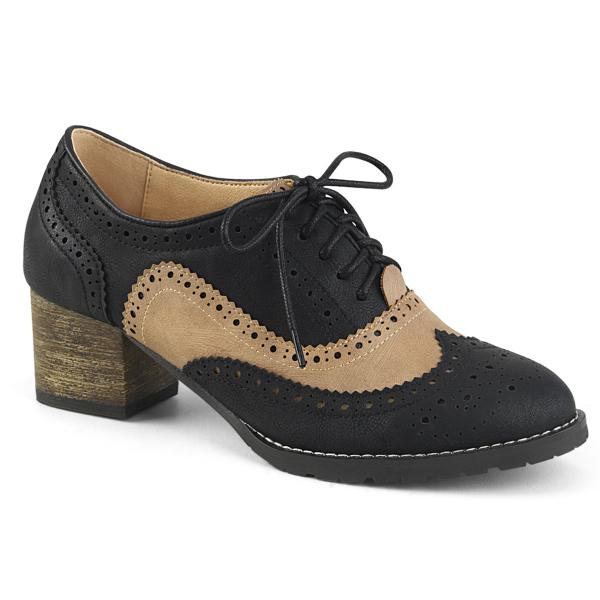 RUSSELL-34 Pin Up Couture Damen Oxford Wingtip Schuhe schwarz braun Lederoptik