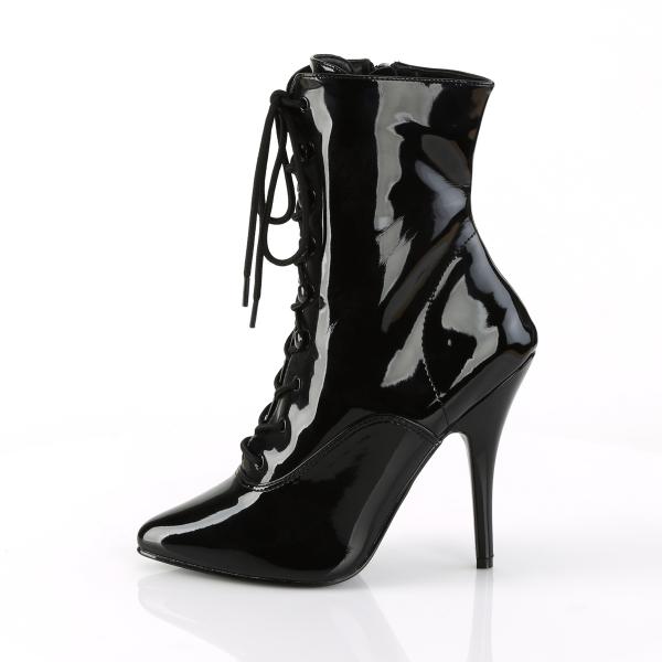 SEDUCE-1020 Pleaser high heels lace-up ankle boots black patent - Schuh ...