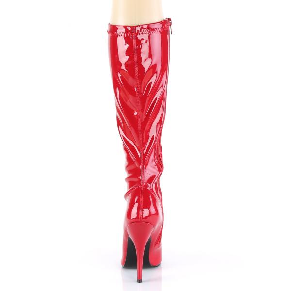 SEDUCE-2000 Pleaser high heels stretch knee boots red patent - Schuh-GroÃhandel B2B dealer for 