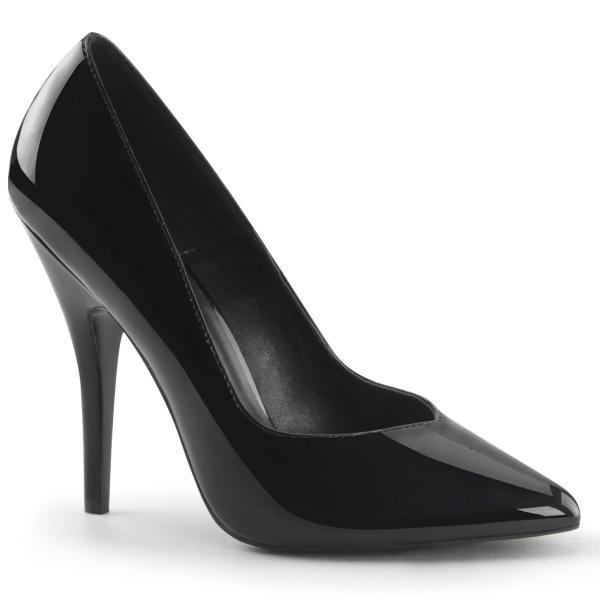 SEDUCE-420V sexy Pleaser high heels stiletto pumps v-cut black patent ...