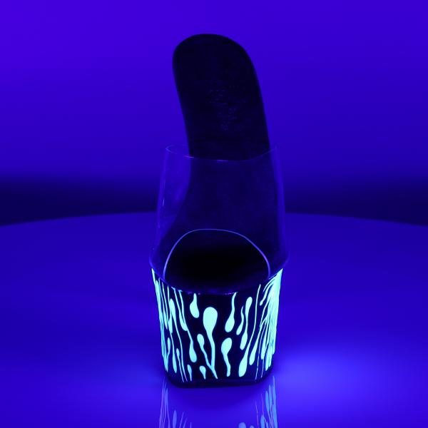 SKY-301-5 Pleaser high heels platform slide clear black neon white blood splatter