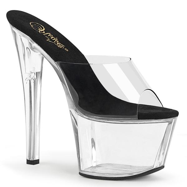 SKY-301 Pleaser high heels platform slide clear with black insole