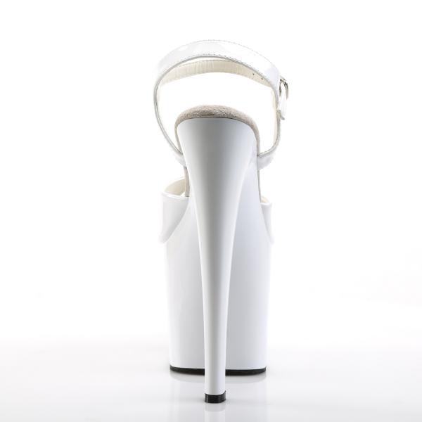 TABOO-709 Pleaser high heels platform ankle strap sandal white patent