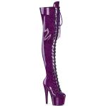 ADORE-3020GP Pleaser high heels platform thigh high boot purple glitter patent