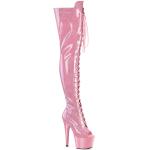 ADORE-3021GP Pleaser high heels platform peep toe thig high boot baby pink glitter patent