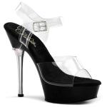 ALLURE-608 Pleaser Damen High Heels Plateausandaletten Strass klar schwarz