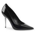 APPEAL-21 Pleaser High-Heels Pumps schwarz Lack Metall Stilettoabsatz