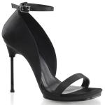 CHIC-35 Fabulicious sexy arched ankle platform sandal high heels black satin matte