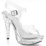 COCKTAIL-508SDT Fabulicious High-Heels Plateausandaletten transparent Strassbesatz