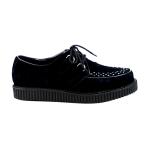 CREEPER-602S Demonia Unisex Plateau D-Ring Schnürschuhe schwarz Wildleder