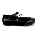 DAISY-07 DemoniaCult Damen Ballerinas Gothic Punk Totenkopf Kette schwarz Samt Lederoptik