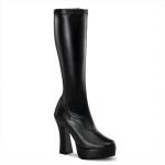 ELECTRA-2000Z Pleaser High-Heels Stretch Plateaustiefel schwarz Lederoptik