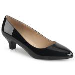 FAB-420 Pleaser Pink Label classic pump black patent oversizes