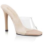 GALA-01 Fabulicious High-Heels Pantoletten klar hautfarben mit Lederinnensohle