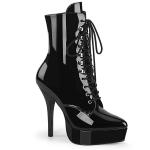 INDULGE-1020 Devious vegan ladies high heels ankle boot black patent