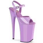 INFINITY-909 Pleaser hohe Damen High Heels Plateau Sandaletten lavendel Lack