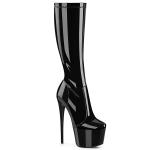JUBILANT-2000 Pleaser kniehohe High Heels Stretch Plateaustiefel schwarz Lack