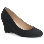 KIMBERLY-08 Pleaser Pink Label Damen Keilabsatz Pumps schwarz Nubuckoptik Velours