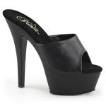 KISS-201 Pleaser high heels platform mules black leather look