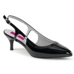 KITTEN-02 Pleaser Pink Label günstig Damen Sling Pumps Kitten Heel schwarz Lack