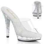 LIP-101CAS Fabulicious High Heels Plateaupantoletten Kaskaden Strass Optik klar