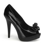 LOLITA-10 Pin Up Couture Damen High Heels Plateaupumps Rüschen schwarz Lack