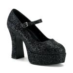 MARYJANE-50G Funtasma High-Heels Damen Plateau Riemchenpumps schwarz Glitter