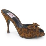 MONROE-08 Pleaser high heels slide leopard print with bow