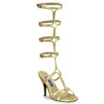 ROMAN-10 Funtasma Damen 6 Riemchen Sandalette gold Lederoptik Kreuzriemen vorn