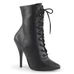 SEDUCE-1020 elegante Pleaser Stiletto High-Heels Stiefeletten schwarz Lederoptik