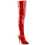 SEDUCE-3010 Pleaser Stiletto High-Heels Overkneestiefel rot Lack