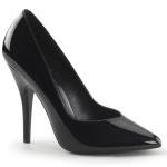 Sale SEDUCE-420V sexy Pleaser high heels stiletto pumps v-cut black patent 44