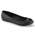 STAR-24 DemoniaCult Damen Ballerina Schuhe Herz Cutout schwarz Lederlook Kunstfell